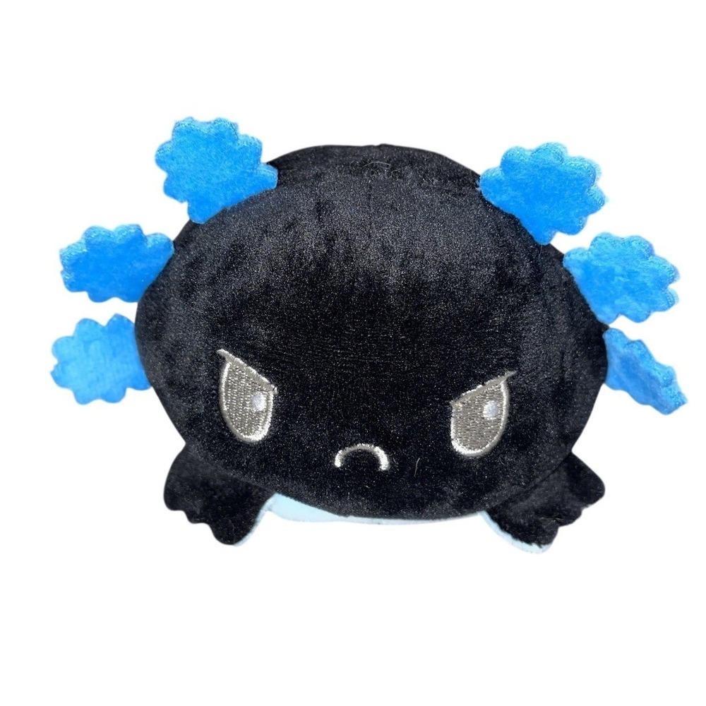 TeeTurtle‎ Reversible Axolotl Plushie Blue Black Happy Angry Mood Sensory Toy